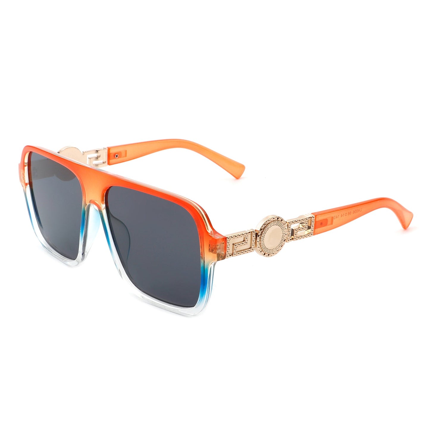 Violetra - Retro Square Aviator Style Vintage Flat Top Sunglasses-6