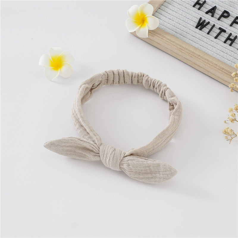 Baby Headband Ins Style Baby Girl Bow Headband Solid Color Gauze Headband Amazon Same Style Baby Headband