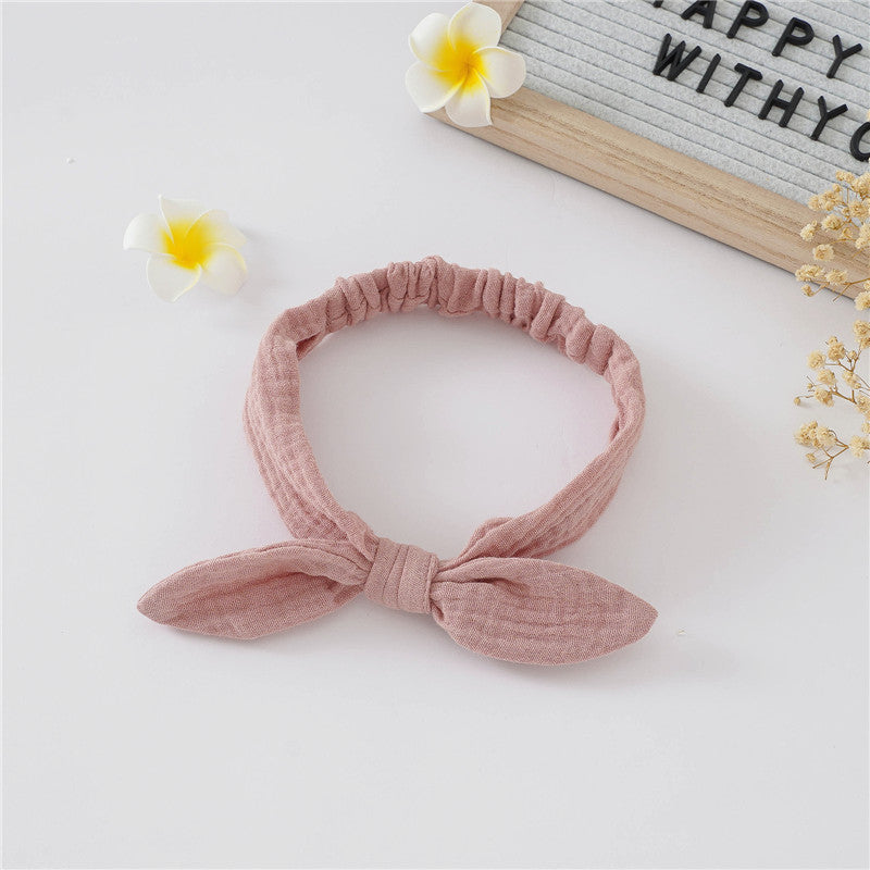 Baby Headband Ins Style Baby Girl Bow Headband Solid Color Gauze Headband Amazon Same Style Baby Headband