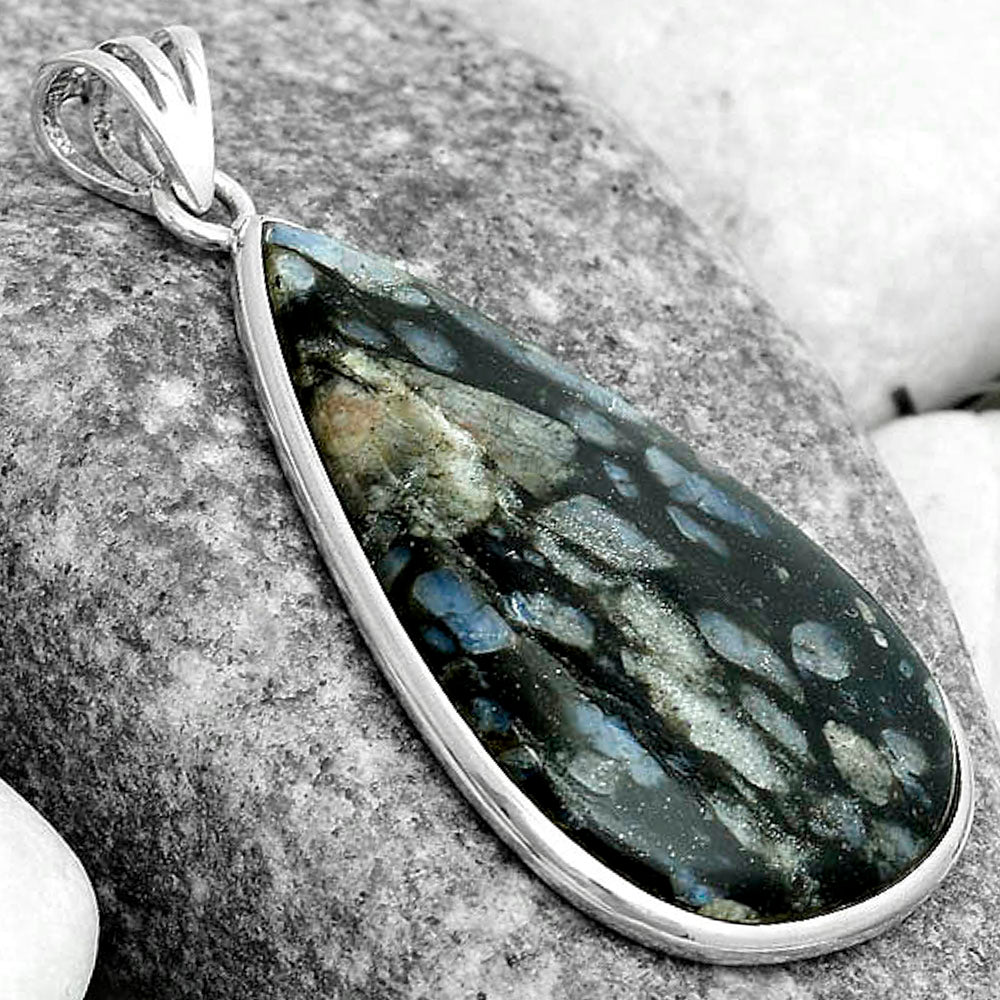 Llanite Blue Opal Crystal Sphere Pendant P-1001 SDP123084-2