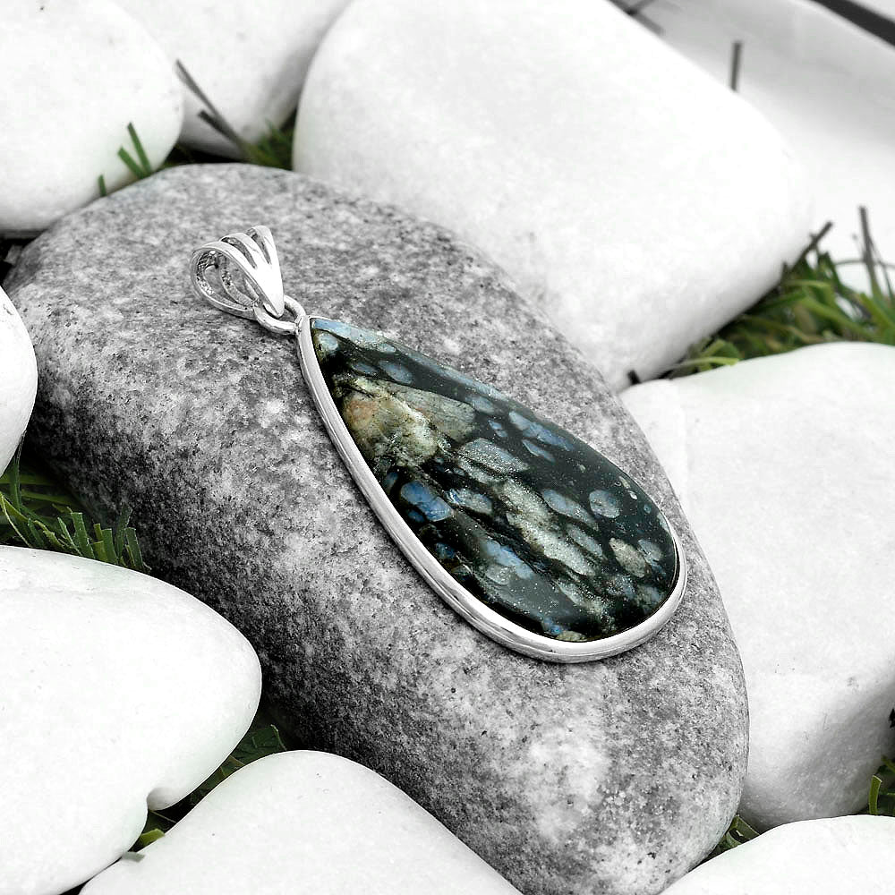 Llanite Blue Opal Crystal Sphere Pendant P-1001 SDP123084-1