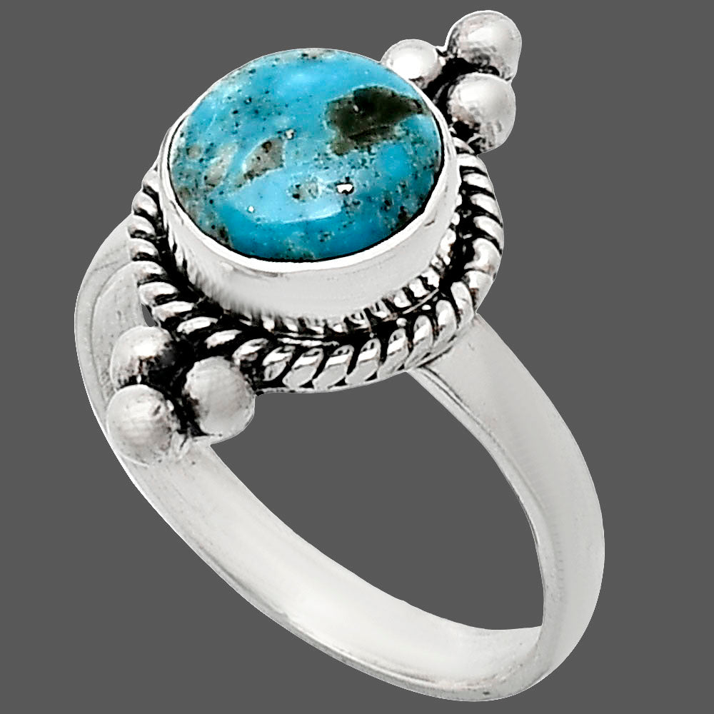 Kingman Turquoise With Pyrite Ring size-7 R-1127 SDR243733-2
