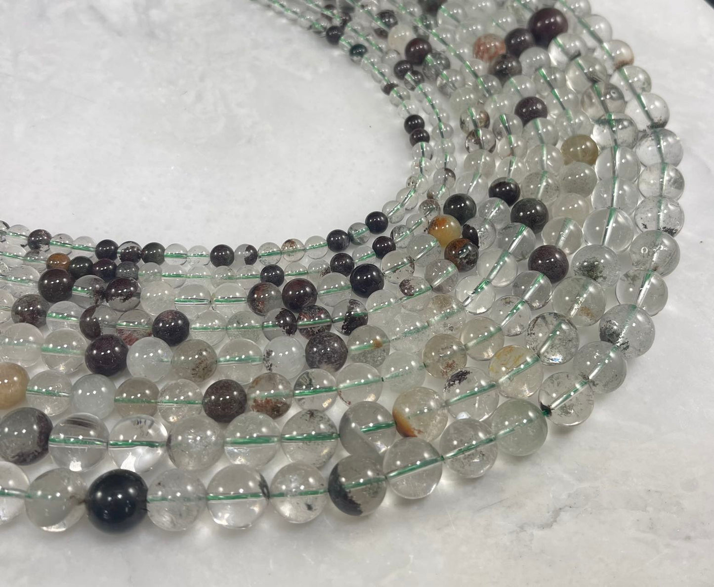 Green Phantom Quartz aka Lodolite Round-1
