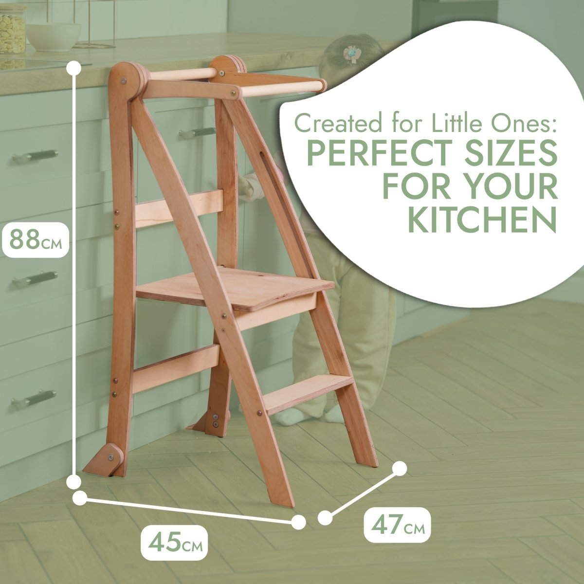 Learning Tower: Foldable Step Stool for Toddlers - Beige-1
