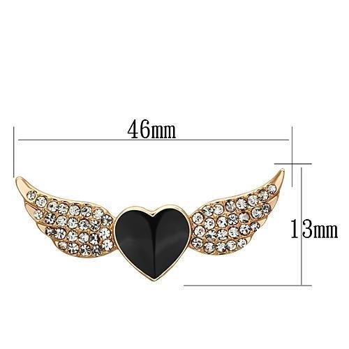 LO2909 - Flash Rose Gold White Metal Brooches with Top Grade Crystal in Multi Color-1