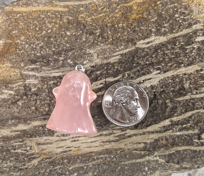 Halloween Ghost, Gemstone Pendants, 24x30mm (1pc)-2