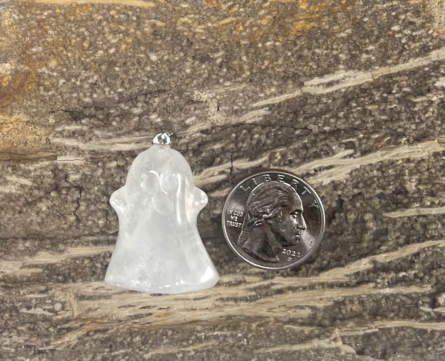 Halloween Ghost, Gemstone Pendants, 24x30mm (1pc)-1