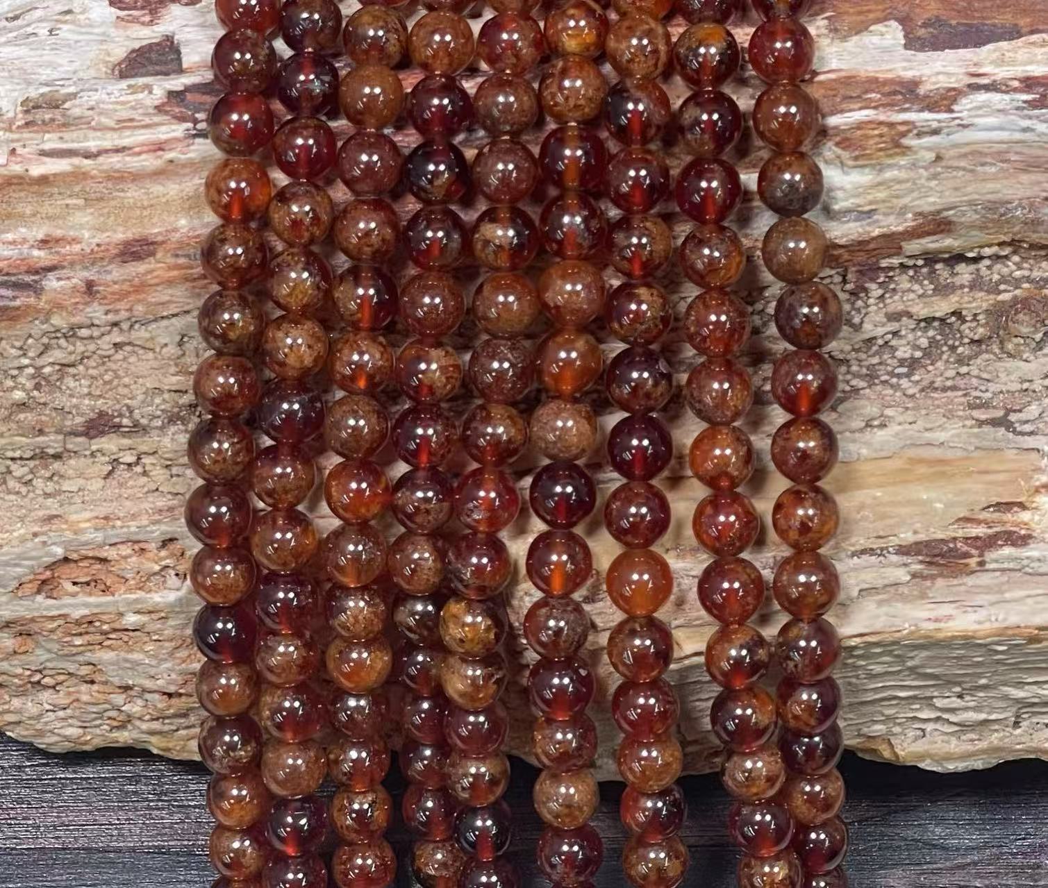 Hessonite Garnet Round 6mm 8mm-1