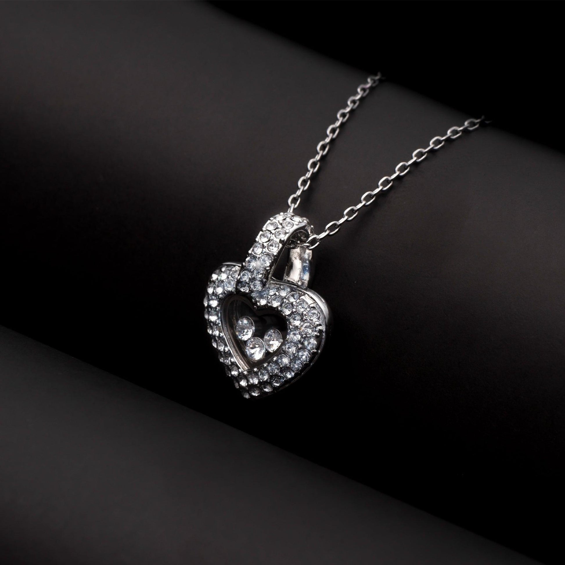 To My Beautiful Granddaughter - Be Honest & Brave - Tryndi Floating Heart Necklace-2