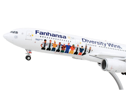 Airbus A330-300 Commercial Aircraft "Lufthansa - Diversity Wins" White with Blue Tail "Gemini 200" Series 1/200 Diecast Model Airplane by GeminiJets-1