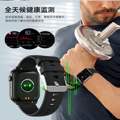 Smart Watch 1.83 Inch Screen Heart Rate Blood Oxygen Blood Pressure Bluetooth Call Sports Waterproof Smart Watch