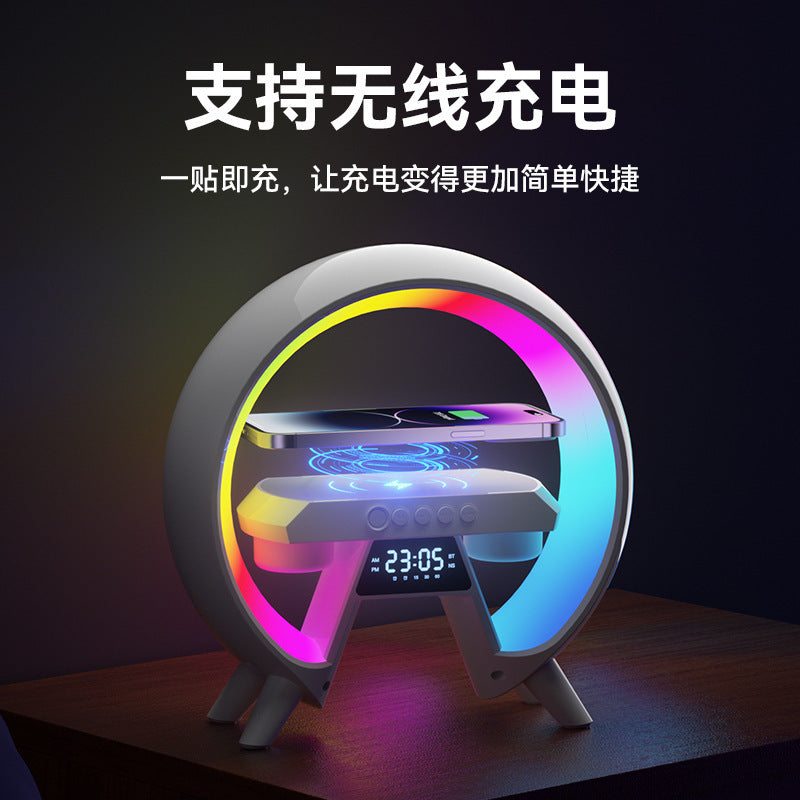 New Large G6 Colorful Bedside Multi-function Bluetooth Audio Wireless Charging Bluetooth Speaker With Clock Light