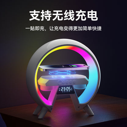 New Large G6 Colorful Bedside Multi-function Bluetooth Audio Wireless Charging Bluetooth Speaker With Clock Light