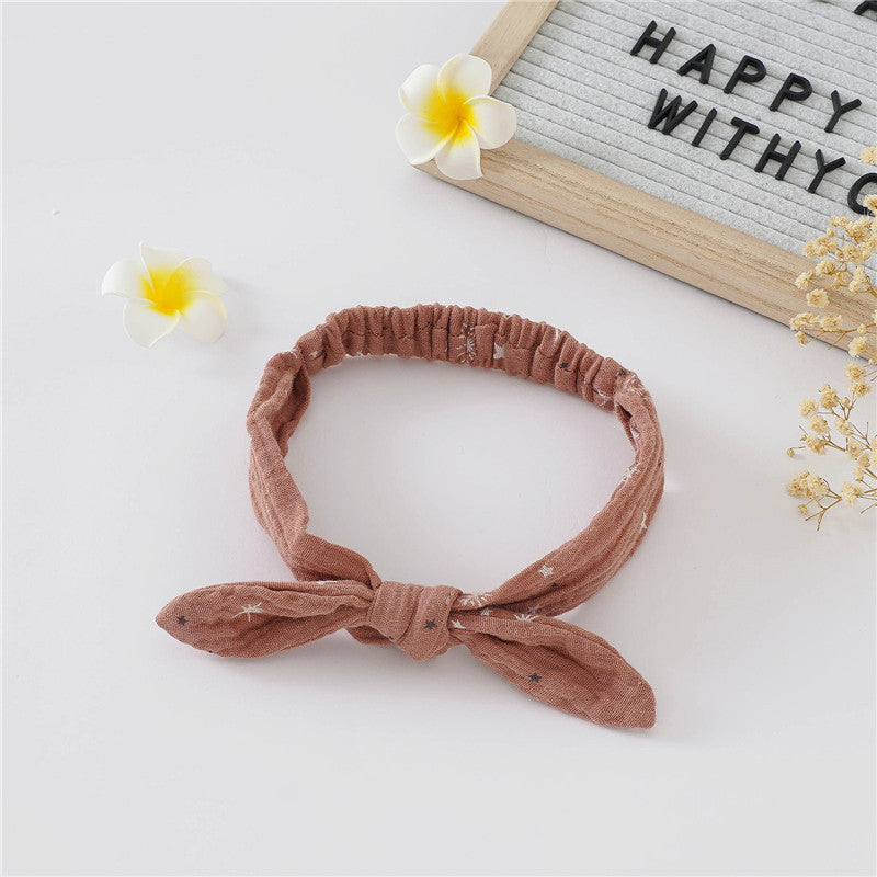 Baby Headband Ins Style Baby Girl Bow Headband Solid Color Gauze Headband Amazon Same Style Baby Headband