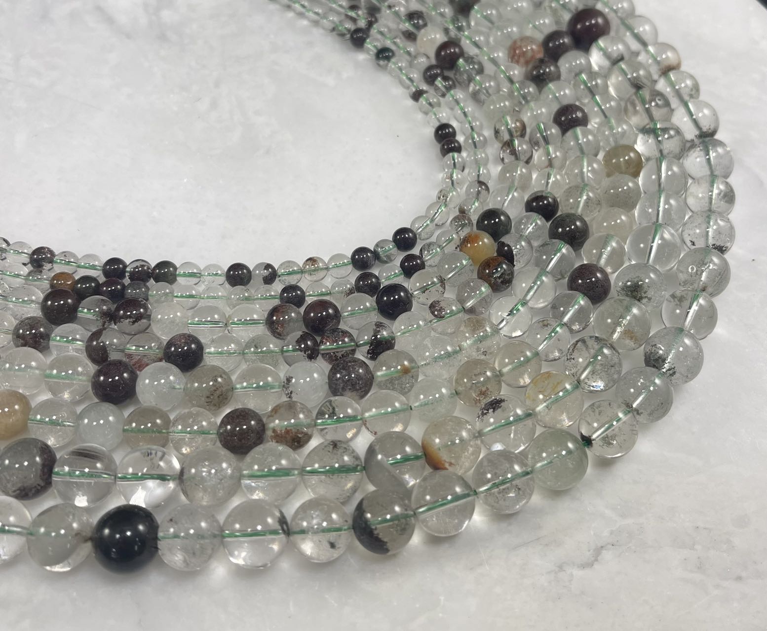 Green Phantom Quartz aka Lodolite Round-1