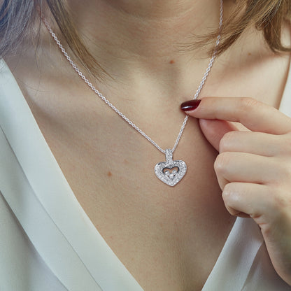 To My Beautiful Granddaughter - Be Honest & Brave - Tryndi Floating Heart Necklace-3