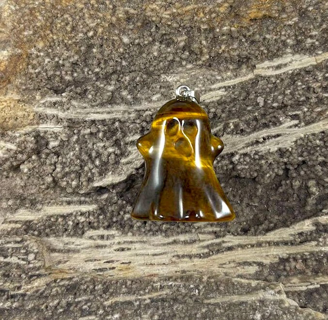 Halloween Ghost, Gemstone Pendants, 24x30mm (1pc)-6