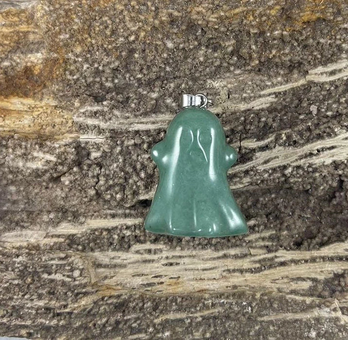 Halloween Ghost, Gemstone Pendants, 24x30mm (1pc)-4